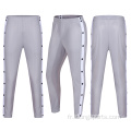 Basketball Soccer Sports Pantalon de bouton de boucle ouverte complète